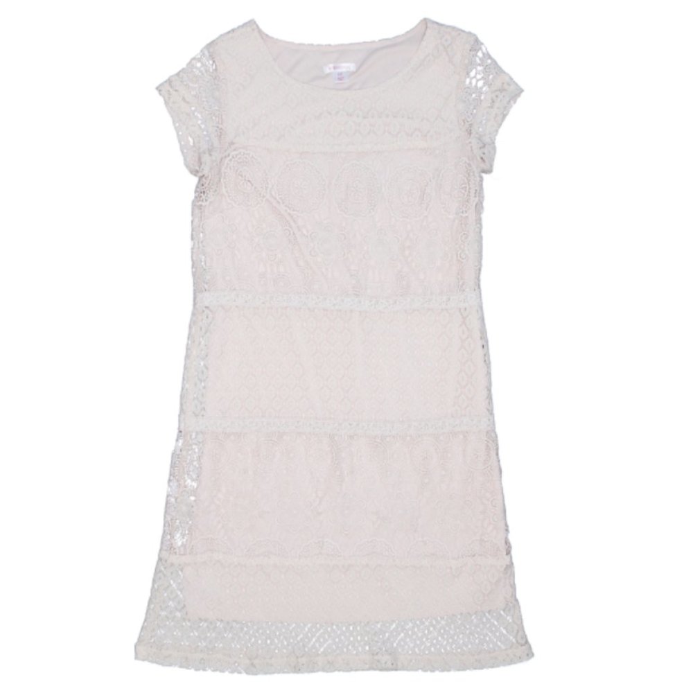 Lace Casual Dress Ivory Beige Cream